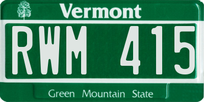 VT license plate RWM415