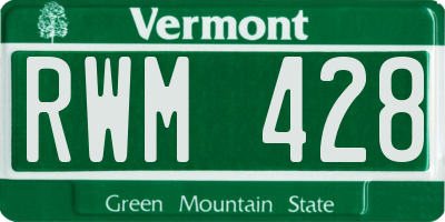 VT license plate RWM428