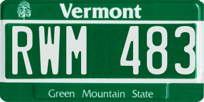 VT license plate RWM483