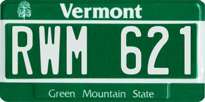 VT license plate RWM621
