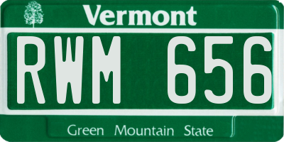 VT license plate RWM656