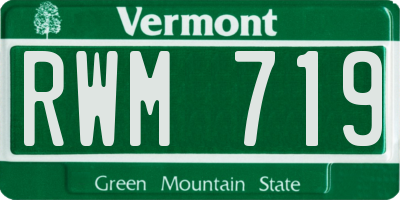 VT license plate RWM719