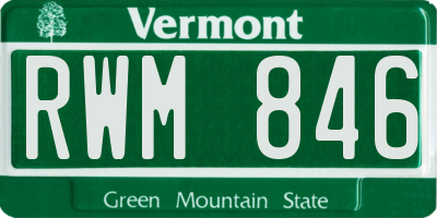 VT license plate RWM846