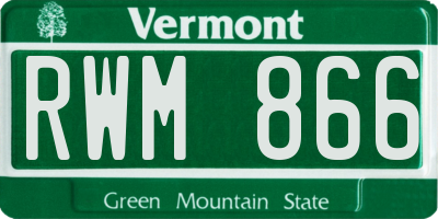 VT license plate RWM866