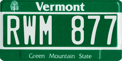 VT license plate RWM877
