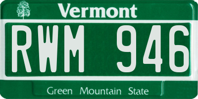 VT license plate RWM946