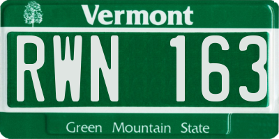 VT license plate RWN163