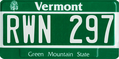 VT license plate RWN297