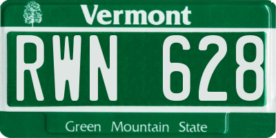 VT license plate RWN628