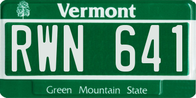 VT license plate RWN641