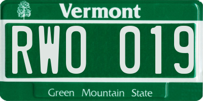 VT license plate RWO019