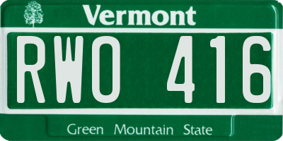 VT license plate RWO416
