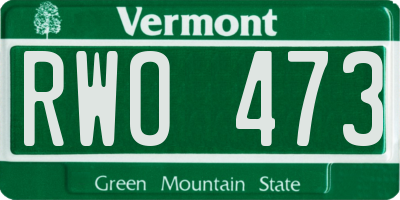 VT license plate RWO473