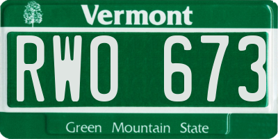 VT license plate RWO673