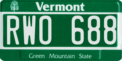 VT license plate RWO688