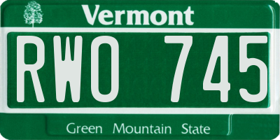 VT license plate RWO745