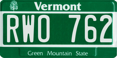VT license plate RWO762