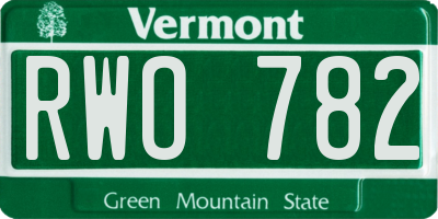 VT license plate RWO782