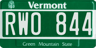 VT license plate RWO844