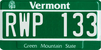 VT license plate RWP133