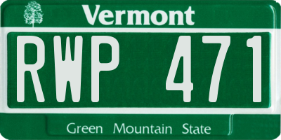 VT license plate RWP471