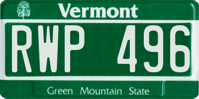 VT license plate RWP496