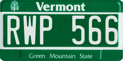VT license plate RWP566