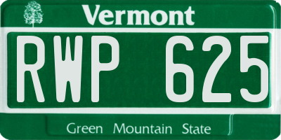 VT license plate RWP625