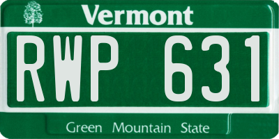 VT license plate RWP631