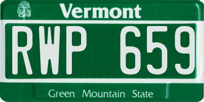 VT license plate RWP659