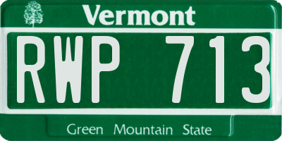VT license plate RWP713
