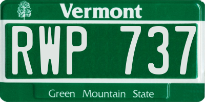 VT license plate RWP737