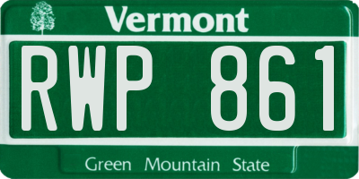 VT license plate RWP861