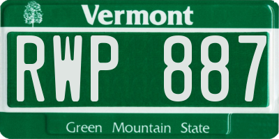 VT license plate RWP887