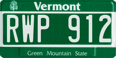 VT license plate RWP912