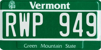 VT license plate RWP949