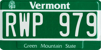 VT license plate RWP979