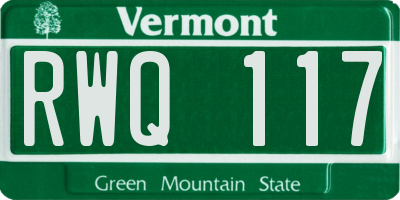 VT license plate RWQ117