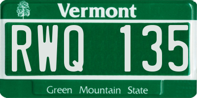 VT license plate RWQ135