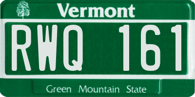 VT license plate RWQ161
