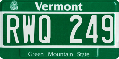 VT license plate RWQ249