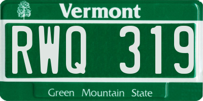 VT license plate RWQ319