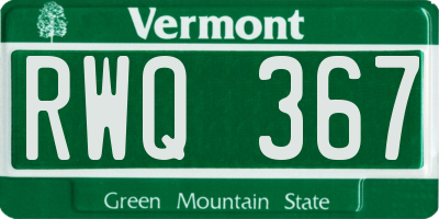 VT license plate RWQ367