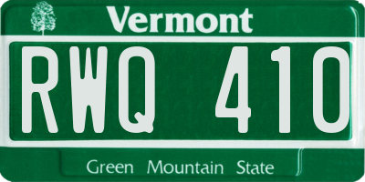 VT license plate RWQ410