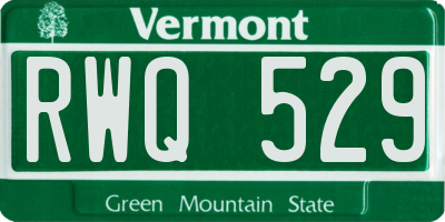 VT license plate RWQ529