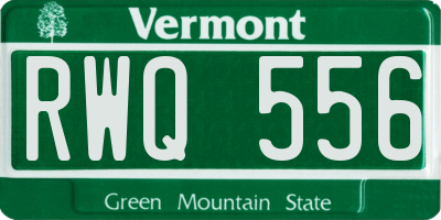 VT license plate RWQ556