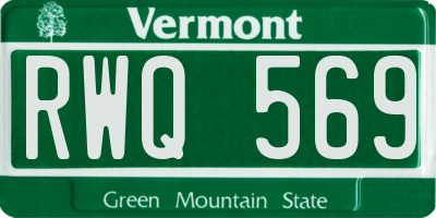 VT license plate RWQ569