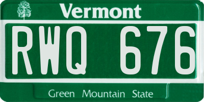 VT license plate RWQ676