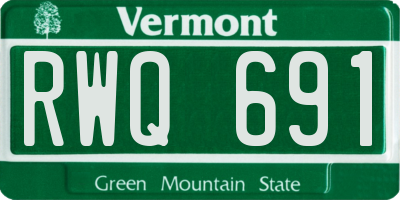 VT license plate RWQ691