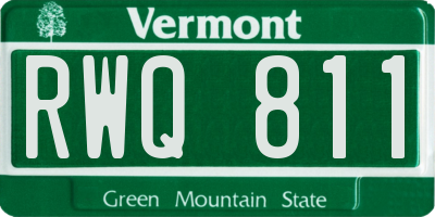 VT license plate RWQ811